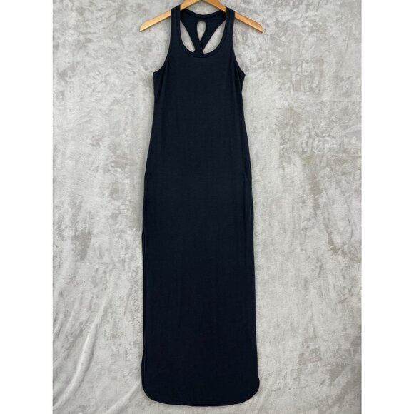 lululemon Restore & Revitalize Dress Black Pima Cotton Jersey Maxi - Picture 1 of 14
